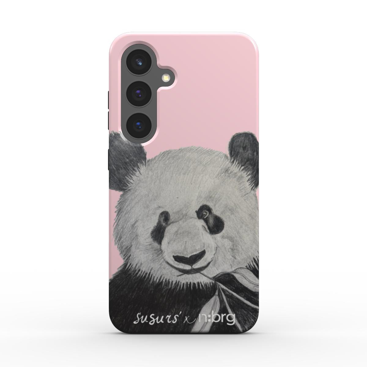 Panda rozā | android telefona aizsargvāciņš