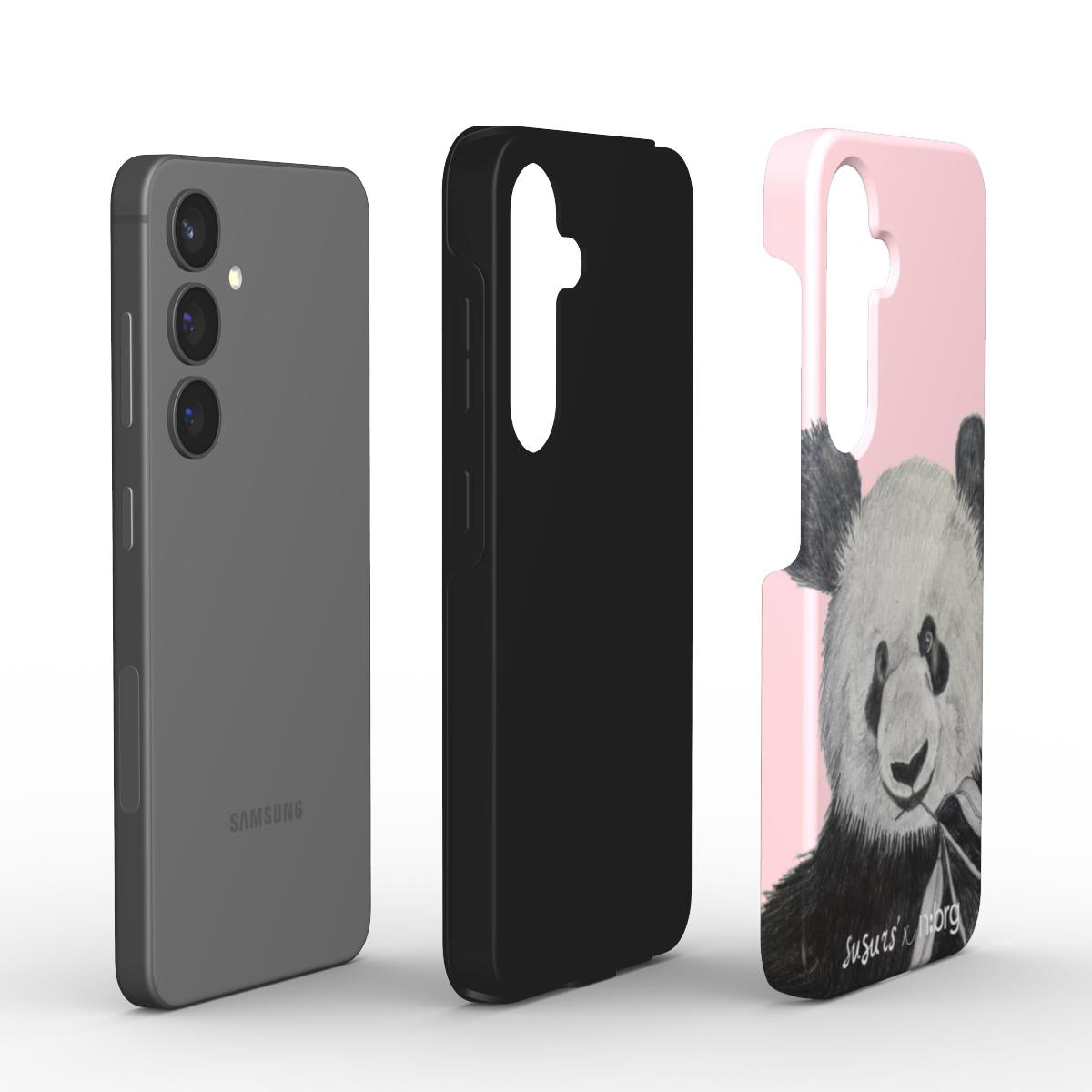 Panda rozā | android telefona aizsargvāciņš